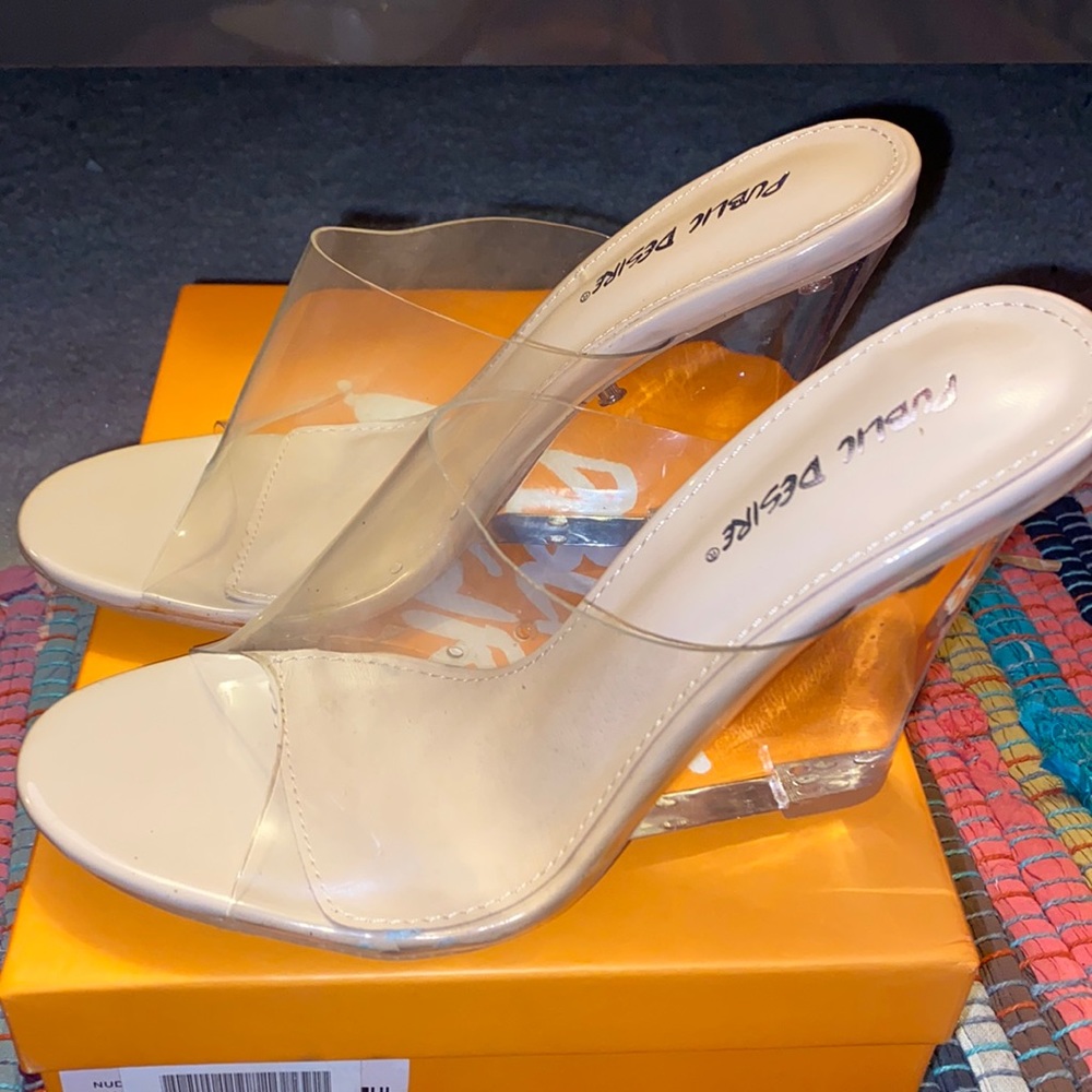 Brand New! Clear Wedge Heels